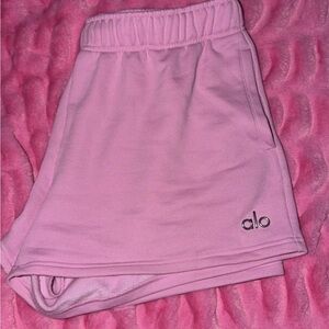 ALO Yoga Accolade Candy Heart Pink Shorts